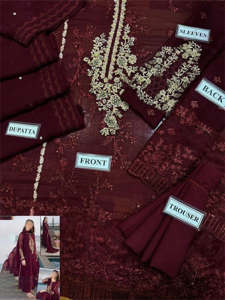 Elegant Maroon Pakistani Dress with Dupatta | Perfect for Weddings and Festive Occasions