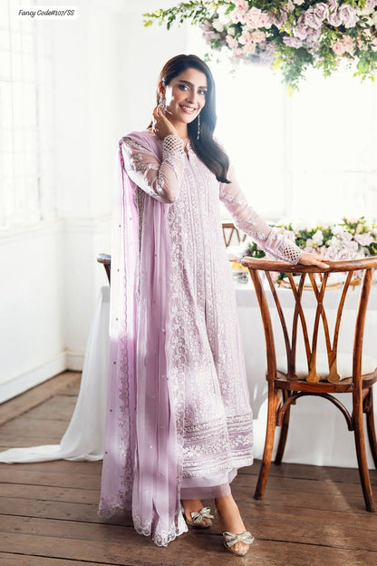 Lavender Embroidered Lawn Dress with Dupatta - Fancy Code#107/SS