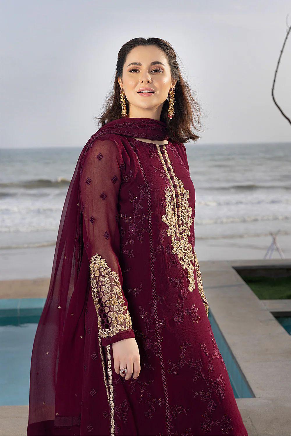 Elegant Maroon Pakistani Dress with Dupatta | Perfect for Weddings and Festive Occasions