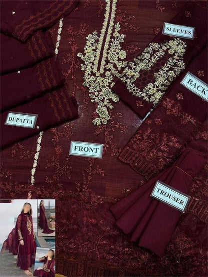 Elegant Maroon Pakistani Dress with Dupatta | Perfect for Weddings and Festive Occasions